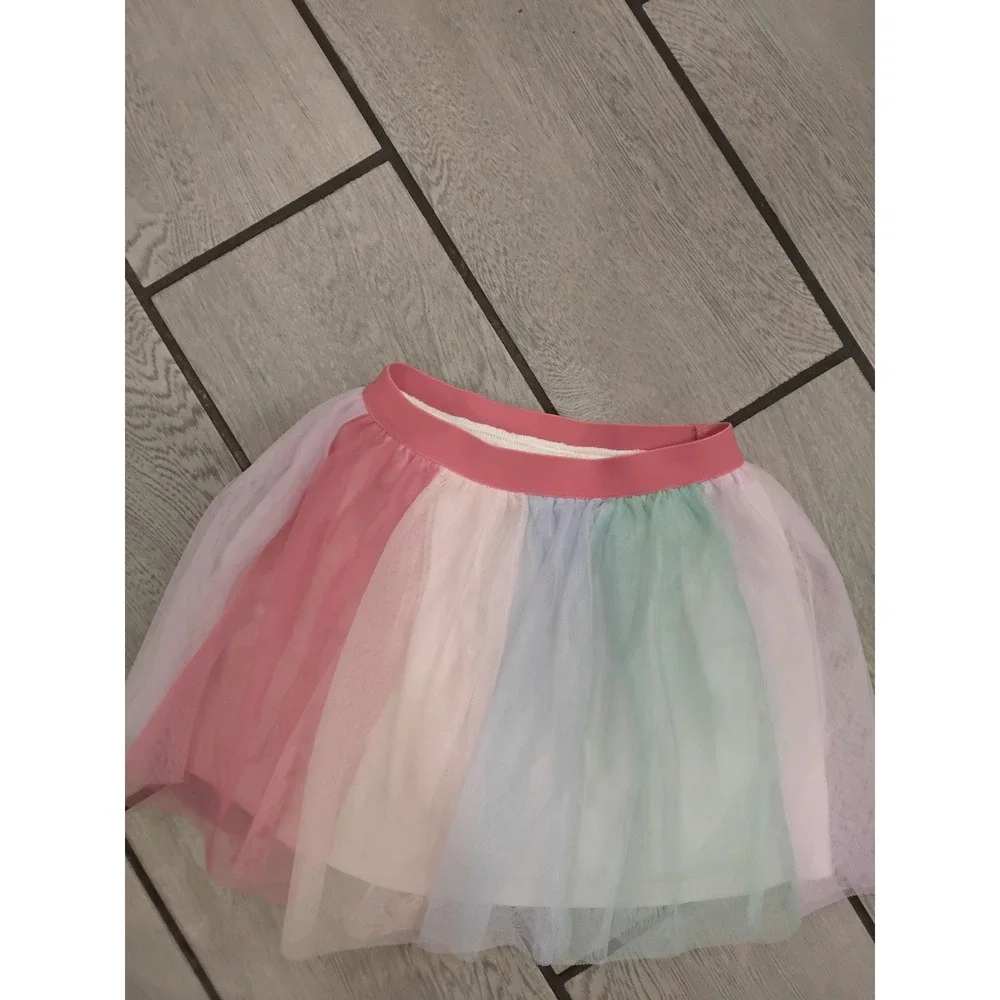 Jumping Beans Girls Rainbow Pastel Tulle Cartwheel Scooter Skort Size 6 Pink